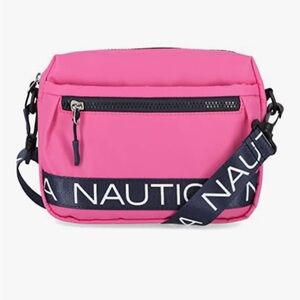 Nautica Pink Crossbody Bag with Navy Accents